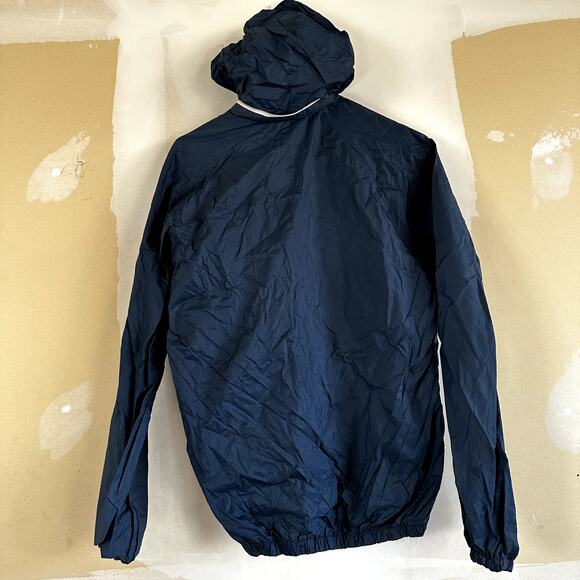 Vintage Pla-Jac Dunbrooke Windbreaker Tetons 70s 1/4 Zip Hidden Hood Blue S - Picture 7 of 7